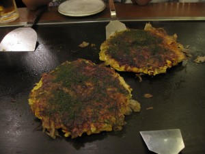 okonomiyaki tastes good when you're tired and hungry